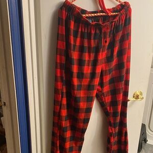 Ariella Red and Black Plaid Joggers